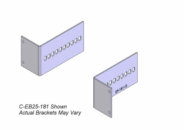 2-Piece Equipment Mounting Bracket, 2.5″ Mounting Space, 1″ Bend