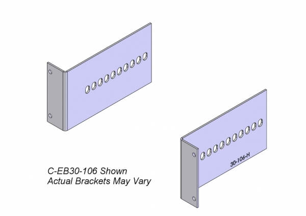 2-Piece Equipment Mounting Bracket, 3″ Mounting Space, 0.81″ Bend