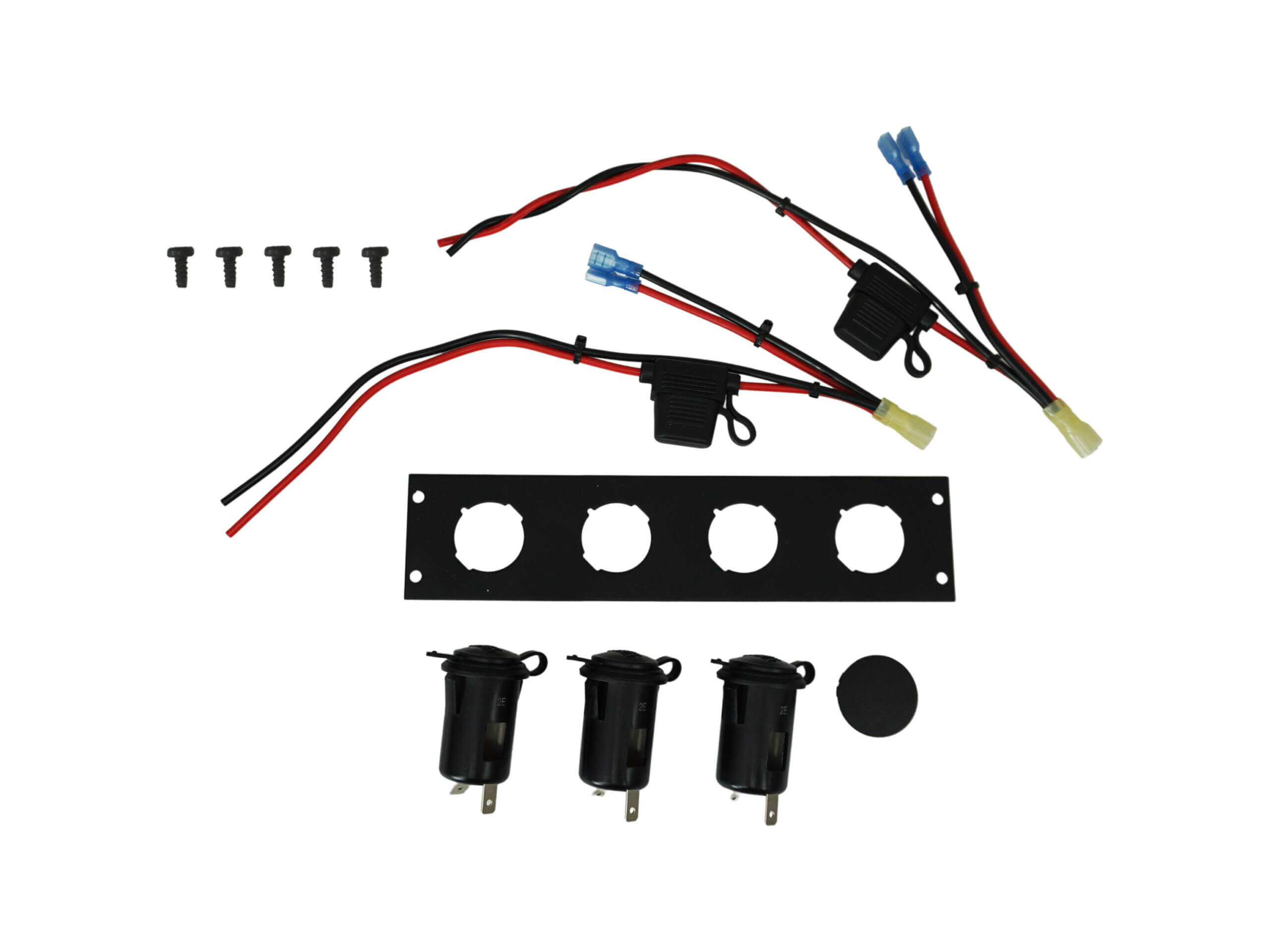 Console Accessory Bracket Kit with 3 Lighter Plug Outlets