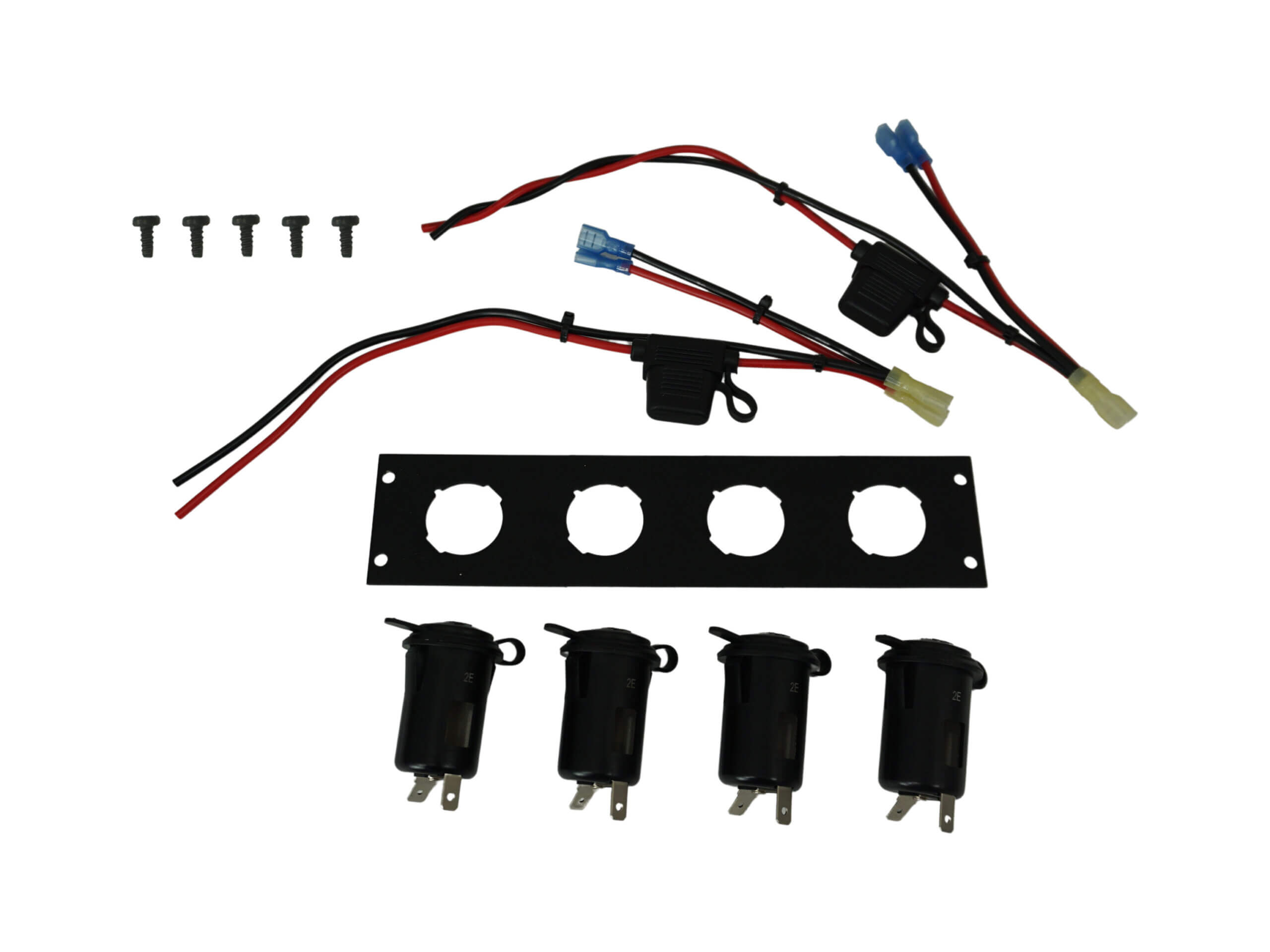 Console Accessory Bracket Kit with 4 Lighter Plug Outlets
