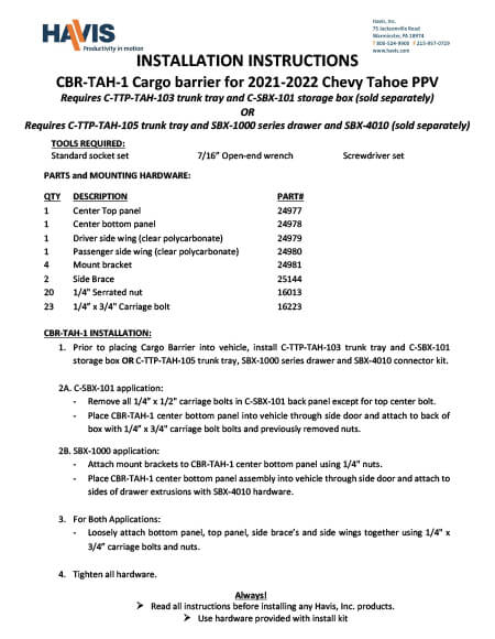 Installation Instructions (PDF)