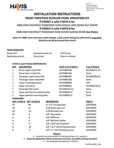 Installation Instructions (PDF)