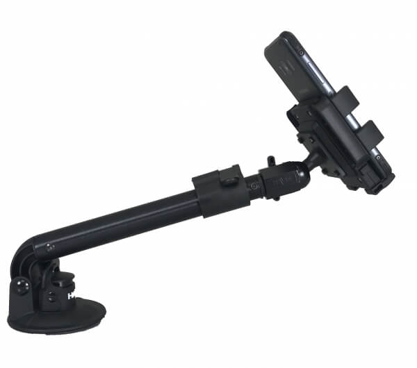 Telescoping Universal Rugged Phone Cradle & Industrial Strength Suction Cup Mount