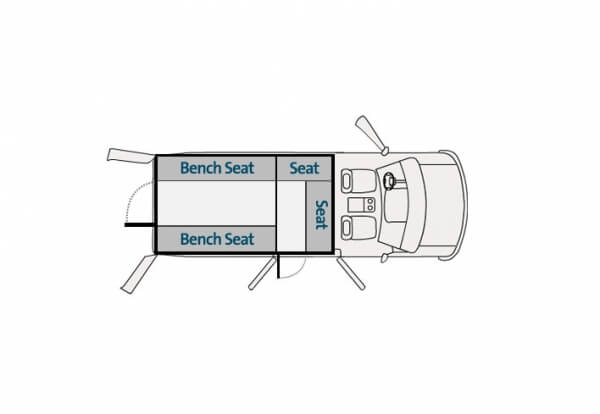 Prisoner Transport 50″ H x 100″ L Insert For 2015-2025 Ford Transit Low Roof Standard Length 130″ WB Cargo Van