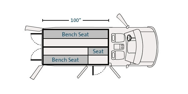 Prisoner Transport Insert For 2007-2025 Chevrolet Express G-Series 2500/3500 Standard Length 135″ WB Cargo Van