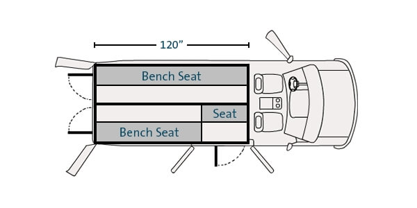 Prisoner Transport Insert For 2007-2025 Chevrolet Express G-Series 2500/3500 Extended Length 155″ WB Cargo Van