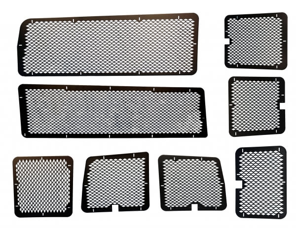 Interior Window Guard Kit For 1997-2025 Chevrolet G-Series Extended Length Van With Sliding Side Door, 8 Windows, 15 Passenger, Single Slide Door