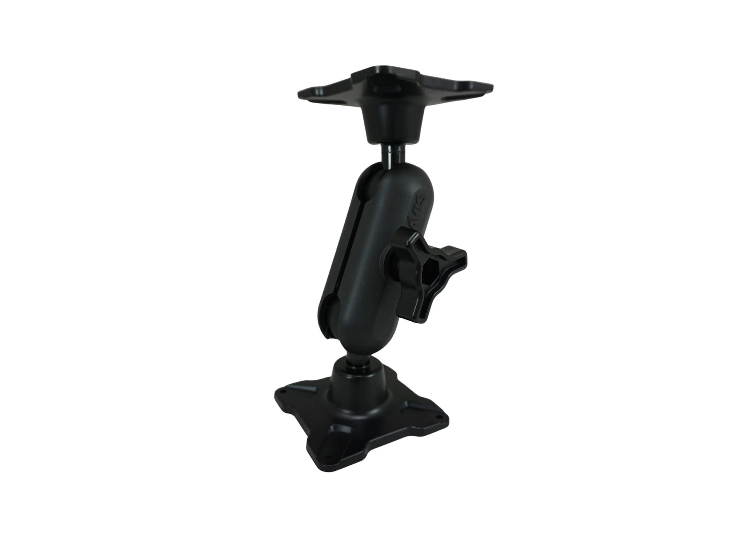 Dual Ball Mount with 1.50″ Knob-Style Standard Housing, Two Long Stem VESA 75 Plates