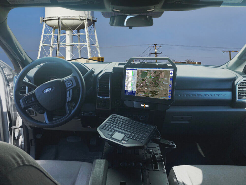 Dell 7230 with Havis DS-DELL-900 Docking Station in Ford F250