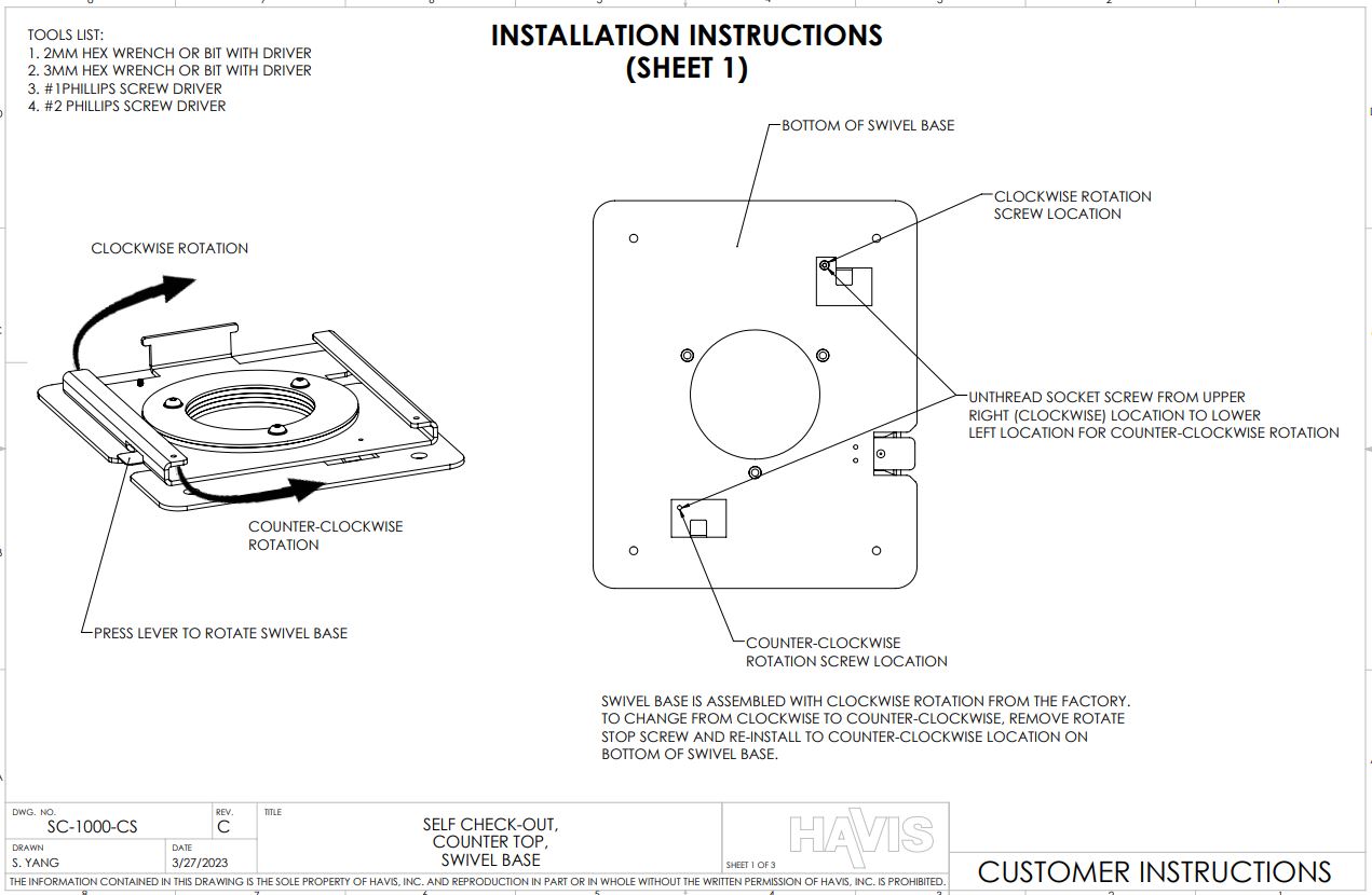 Customer Instructions
