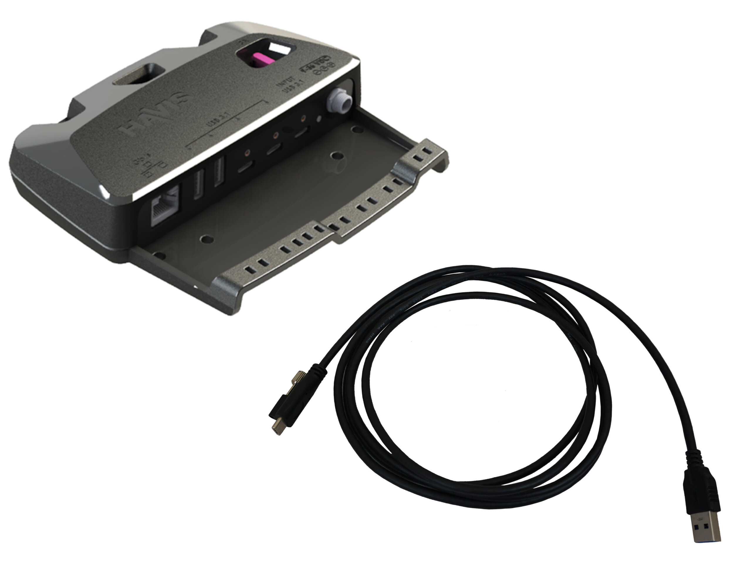 Rugged USB-C Port Replication Hub with USB-C to USB Cable