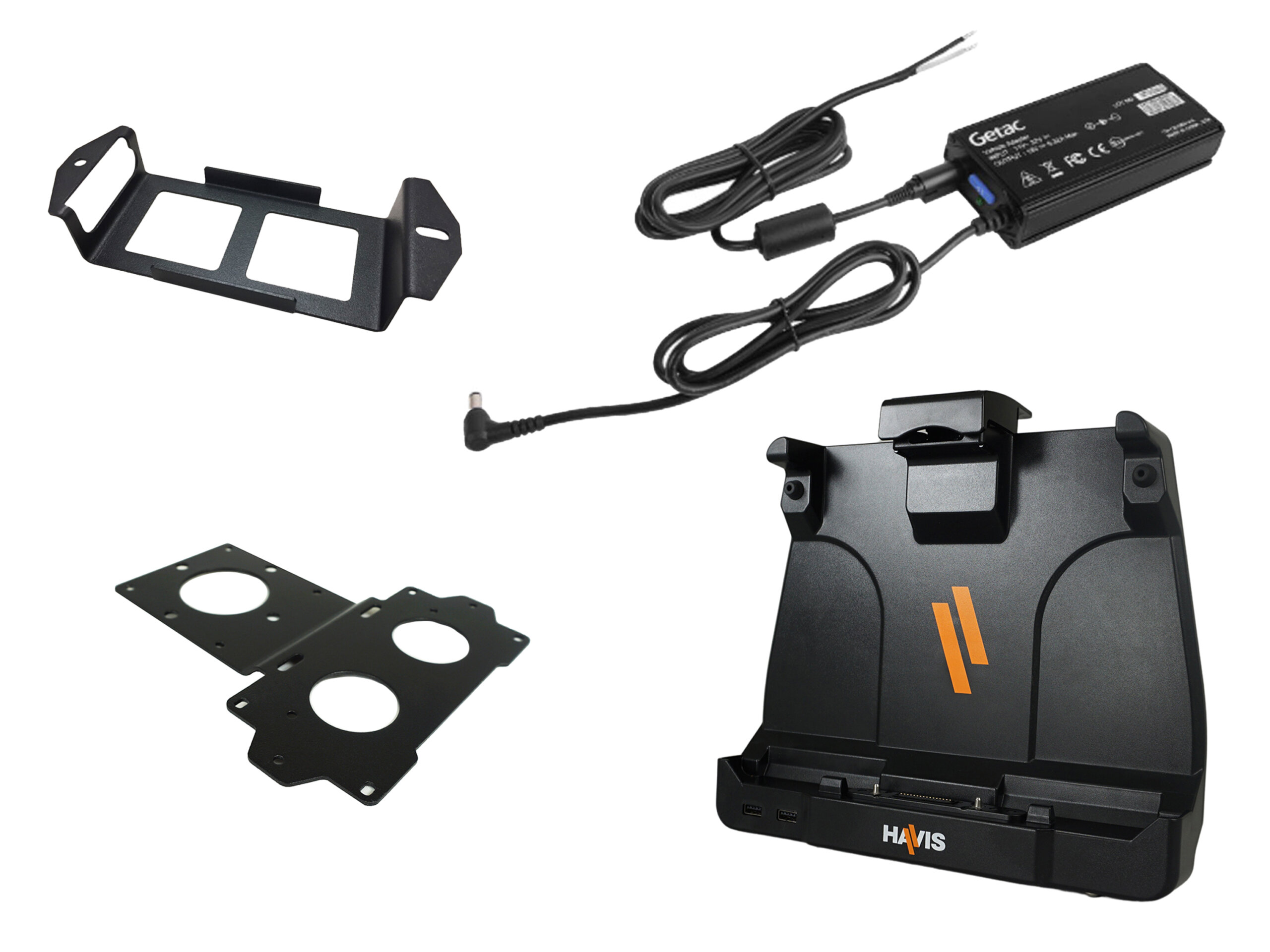Package – Docking Station For Getac UX10 Tablet With External Power Supply with Bare Wire & Power Supply Mounting Bracket