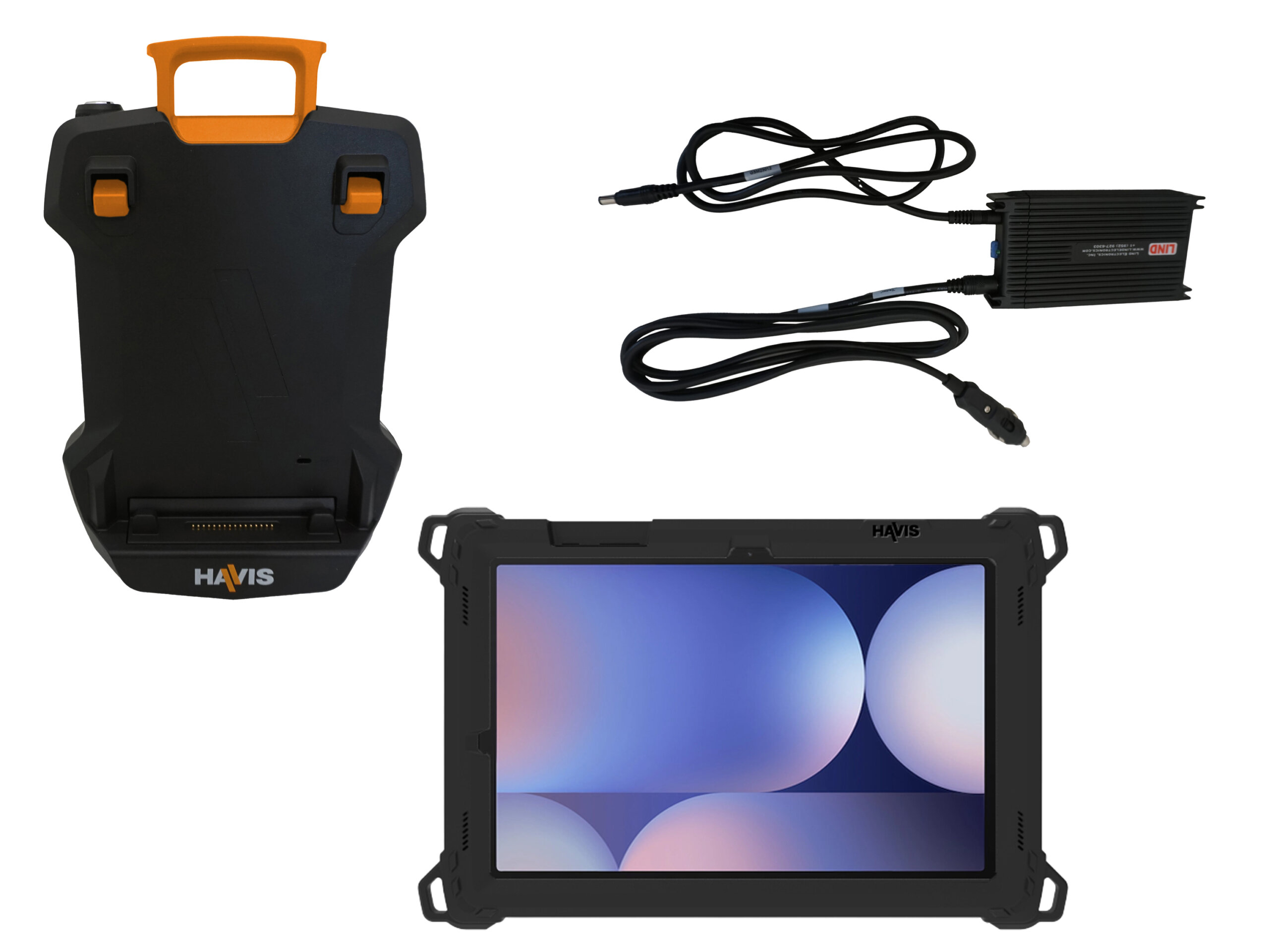 Package – DS-TAB-401 Docking Station, TC-408 Tablet Case, and LPS-184 DC Power Supply for Samsung Galaxy Tab S9+ & S10+