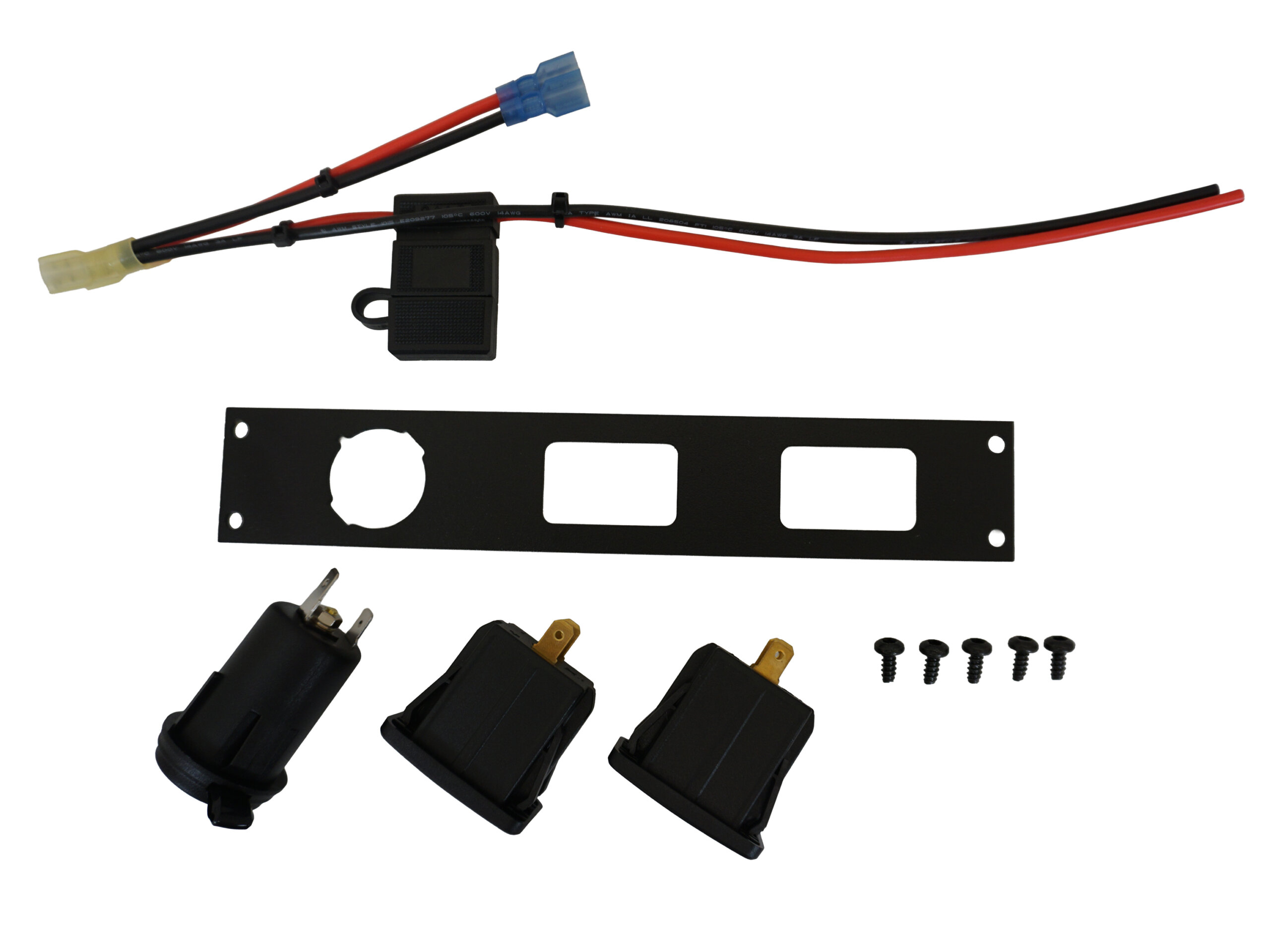 Console Accessory Bracket Kit with 1 Lighter Plug Outlet, & 2 USB-C & USB Type A Dual Port Chargers