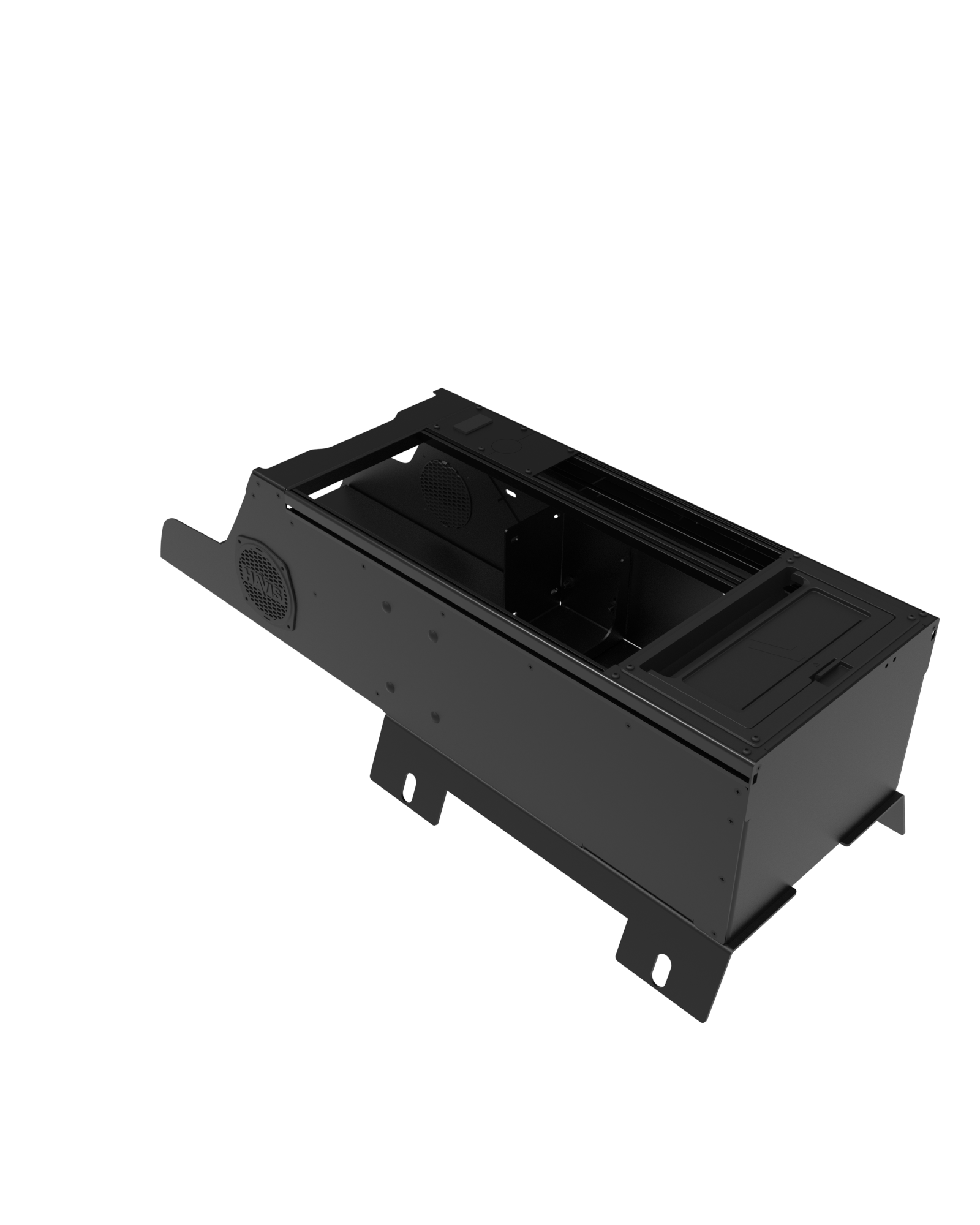 Vehicle-Specific 19″ Wide Flat Console With PocketJet 6 & 7 Printer Mount for 2019-2025 Chevrolet Silverado and GMC Sierra